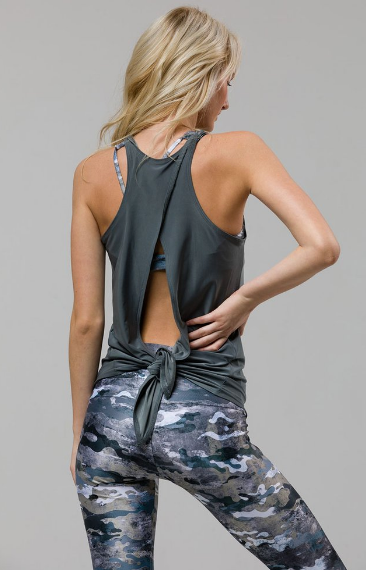Image Title Onzie Tie Back Tank - Salmon